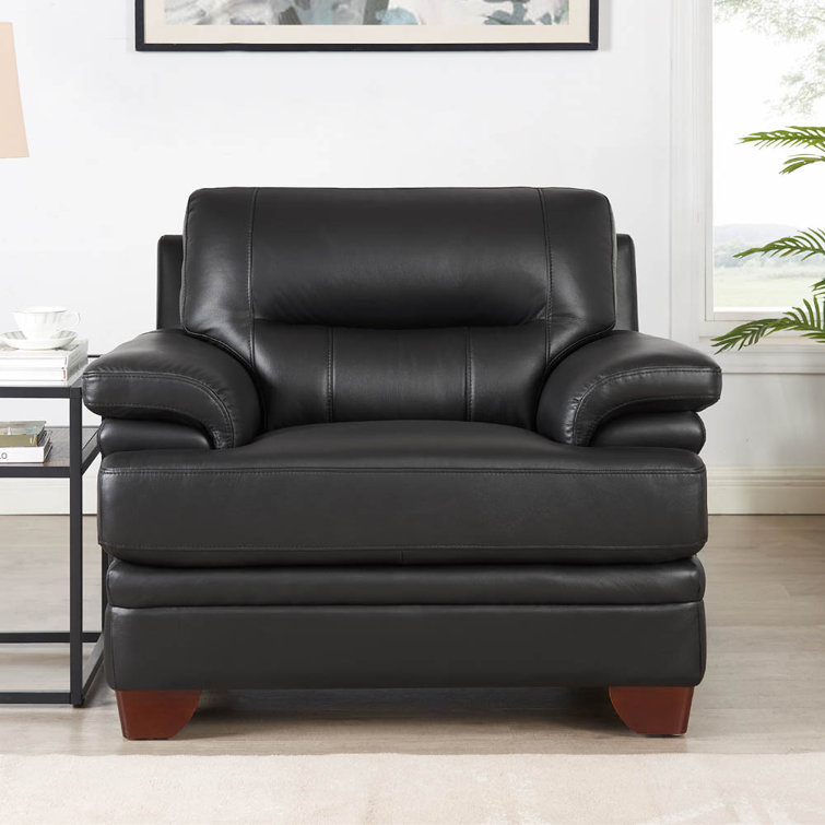 Black leather chair and a outlet half